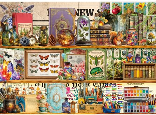HUADADA Puzzle 1000 Teile,Familieninteraktives Puzzle Geschenk-Puzzle 1000 Teile Erwachsene,Puzzles-Fantasy Bücherregal
