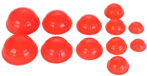 PLAFOPE Lot de 12 Ventouses Rouges en Silicone Appareil à Ventouses sous Vide pour Thérapie Massage Corporel et Kiné Outil de Massage Pratique Sport et Bien-