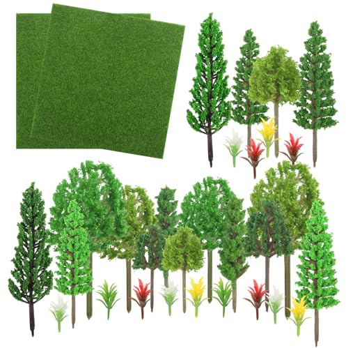 chenyu 42 Stück Arbres Miniatures/Faux Gazon 15x15cm Fausse Pelouse | Ne se Décolore Pas pour Train Miniature le Jardin DIY et Paysage Miniature Maquette Architecturale Table de Sable