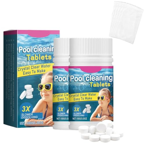 Doukesh 2 Stück Pool Cleaning Tablet Pool Reinigungstabletten für Wassertank Whirlpool Badewannen