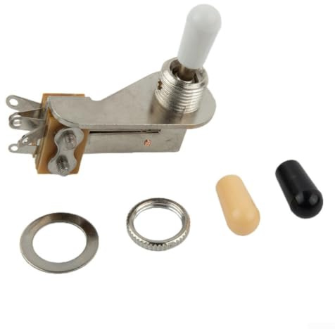 Ángulo recto de 3 vías para selector de pastilla de interruptor de palanca para guitarra eléctrica, marco de níquel tipo L para cuerpo delgado sg ES, incluye puntas