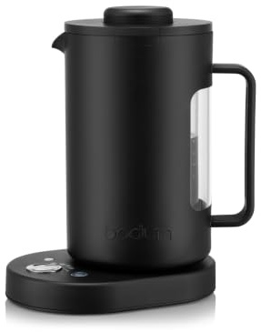 BODUM BISTRO Double-Wall Electric Kettle with Temperature Control, 1L Variable-Temperature Water Kettle with Keep-Warm Function, 2000W, Black, 12546-01UK-BISTRO