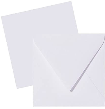 Paper24 Paper24 50 Briefumschläge Quadratisch 150x150 mm, Umschläge 15x15 cm mit 120 g/m² und Dreieckslasche, feuchtklebend, Briefumschläge 15x15 Weiß