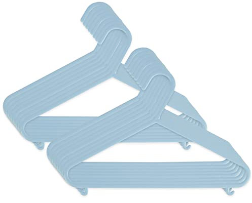 Bieco Kleiderbügel Kinder 16 St Trend blau, Länge ca 30cm | Baby Kleiderbügel | Kunststoff Kleiderbügel Kinder Baby | Baby Organiser Für Kleiderschrank | Kleiderbügel Baby | Baby Clothes Hangers