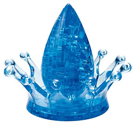 Crystal Puzzle | 3D Wassertropfen mit Krone Blau | Transparentes Design | 43 Teile | Bausatz für Kinder und Erwachsene | HCM Kinzel