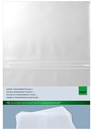 SIGEL SM181 Fundas dobles transparentes, para A5, 10 unds.