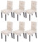 Mendler 6er-Set Esszimmerstuhl Stuhl Küchenstuhl Littau - Textil mit Schriftzug, Creme, dunkle Beine
