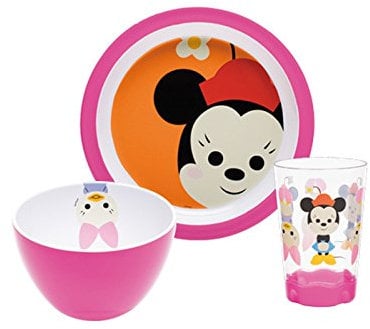 Zak! Designs MMLX-0391 Disney Kindergeschirr-Set, Minnie, 3-teilig