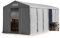 TOOLPORT Lagerzelt Industriezelt 6x12 m Zelthalle mit 4m Seitenhöhe PVC Plane 850 N grau wasserdicht Ganzjahreszelt mit Schiebetor
