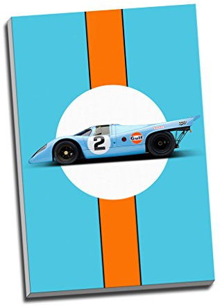 Kunstdruck auf Leinwand, Motiv: Porsche 917, Gulf Le Mans, groß, A1, 76,2 x 50,8 cm