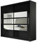 London III Armoire moderne à portes coulissantes avec miroir 180 x 215 x 58 cm Noir
