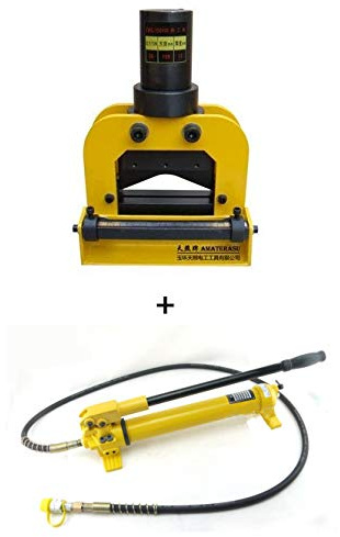 CGOLDENWALL Hydraulic Busbar Cutter Bus Bar Cutting Machine Copper Aluminum Cutting Tool+CP-700 Hydraulic Manual Pump 200 * 12mm