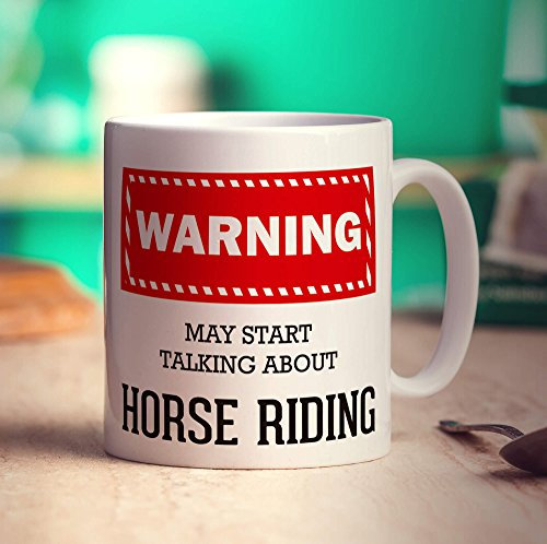 Warning! May Start Talking About Horse Riding Mug - 11oz Ceramic Cup