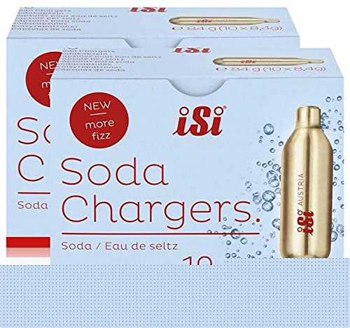 iSi Soda Chargers Sodakapseln 10 Kapseln - Für sprudelndes Wasser 84g (2er Pack)