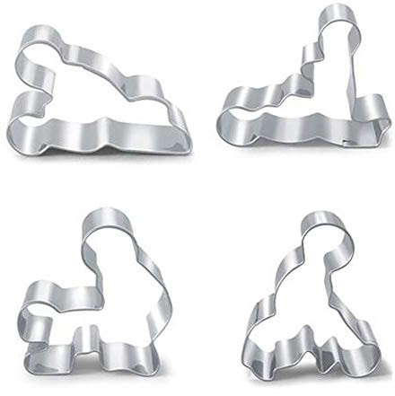 Qcool Plätzchen Ausstecher Kreative Ausstechformen Fondant Scherblock Kuchen Biskuit Gebäck Backform 4er-Set