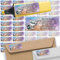 Adress-Etiketten - Adress-Aufkleber Sticker Namensaufkleber mit Ihrem Wunschtext 57x 23mm, für 1 bis 5 Zeilen Text - 45 Stück 45 Hintergründe zur Auswahl (21 Waschbär Racoon)