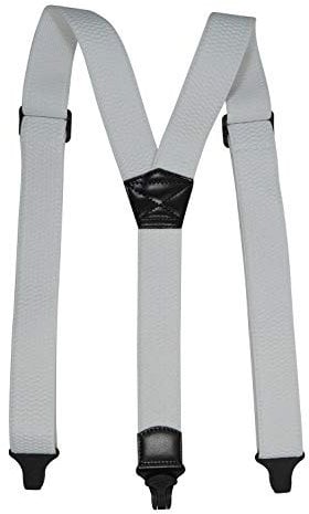 Olata Y Hosenträger mit Kunststoff-Clips für Flughäfen – 4 cm. Weiß