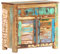 Festnight Sideboard 70×35×65 cm Recyceltes Massivholz mit 2 Türen 2 Schubladen Beistellschrank Mehrzweckschrank handgefertigt Kommode