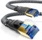 CSL - 1m CAT 8 Netzwerkkabel Flach und Dünn - LAN Kabel für 40 Gigabit High Speed, Internetkabel, Flachbandkabel, Verlegekabel - 40 Gbps Cat.8 RJ45 Kabel für Switch Router Modem PC, 1 Meter Schwarz