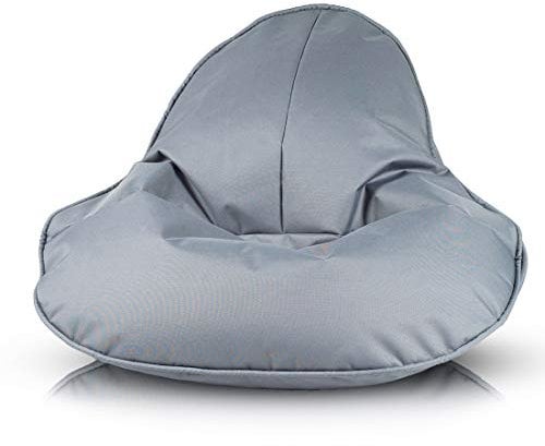 Ecopuf Frog - Pouf Poire, Fauteuil Coussin Moelleux avec Rembourrage - pour La Maison et à L'Extérieur - pour Enfants et Adultes - Polyester Durable, Résistant - 120x80cm - Gris Nc16