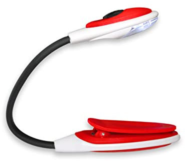 JB-STYLE Luce per Leggere Libri a Letto, Lampada Da Lettura a LED con Corpo Flessibile e Comoda Pinza, Luce Lettura Libro Notturna (ROSSO)
