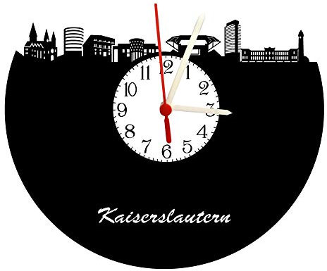bigcopy e.K. Wanduhr Kaiserslautern Skyline mit Ziffernblatt, hochwertige Acrylglasuhr Wanduhr mit Quarzwerk