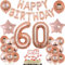 Luftballon 60. Geburtstag frau Rosegold deko Folienballon 60 jahre Geburtstags deko frau Rosegold set happy Birthday 60 Geburtstagsdeko frau Ballon 60 jahre Geburtstag Dekoration Frauen（60）