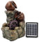 GEEZY Solar Water Features for the Garden – Outdoor Cartwheel Fountain with LED Lights – Solar Powered, Self-Contained – Easy Setup, Cascading & Tranquil – Ideal for Garden, Patio & Balcony Decor
