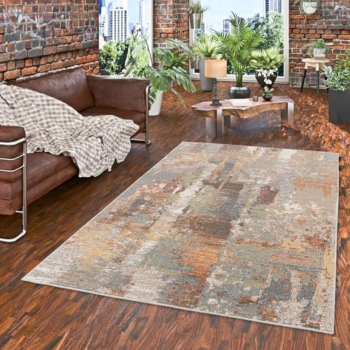 Pergamon In & Outdoor für Terrasse und Balkon Designer Teppich Lagos Blau Natur Verlauf in 5 Größen