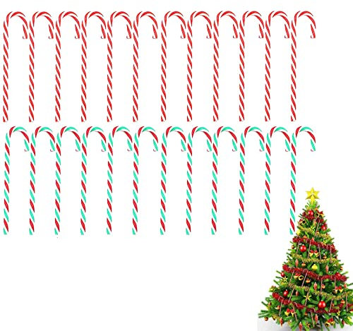 24 Stücke Zuckerstangen Deko Rot Weiß, Weihnachten Zuckerstangen, Weihnachten Weihnachtsbaumschmuck Candy Canes, Zum Dekorieren von Weihnachtsbäumen, Party-Feiertagsdekorationen Usw