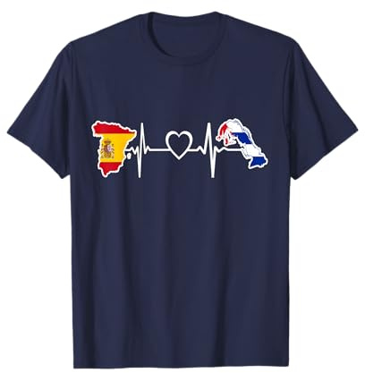 España Cuba Bandera - Spanish Cuba Heartbeat Camiseta