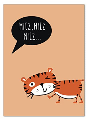 Poster, Fineart, Bild, Wanddeko, Kinderzimmer, Deko, Katze, TigerMiez (310-g-Photopapier, 1. A4 21 x 29,7 cm)