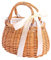 Panier à fleurs en bambou tressé - Sac à main rectangulaire en osier avec nœud - Accessoire de collocation pour femme, Ellipse.