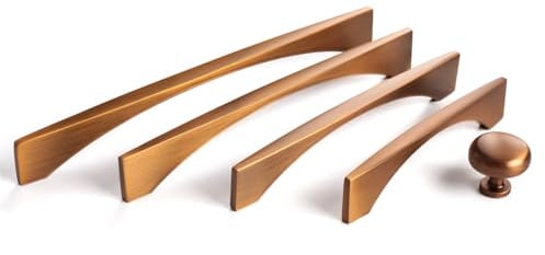 Guolich Lot de 2 Trou Unique pour Tiroir de Cuisine Poignée de Porte Poignée en Alliage de Zinc Quincaillerie Moderne en Laiton Marron pour Armoire Salle de Bain Commode (2, 6,3'' 160 mm)