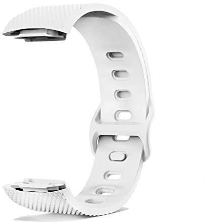 Armband Kompatibel mit Samsung Gear Fit 2 /Gear Fit 2 Pro Armband - Sport Silikon Uhrenarmband Replacement Wechselarmband Ersatzarmband für Gear Fit 2 SM-R360/Fit 2 Pro SM-R365 (Weiß, One Size)