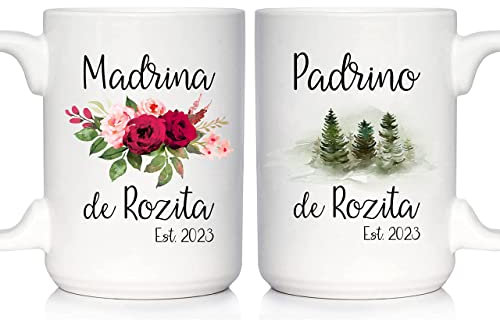 Taza Personalizada Padrino Madrina Tazas de café, Padrinos De Bautizo Gifts Padrinos De Bautizo Propuesta, Quieres Ser Mi Madrina, God Parents Presents Proposal, Quieren Ser Mis Padrinos De Bautizo