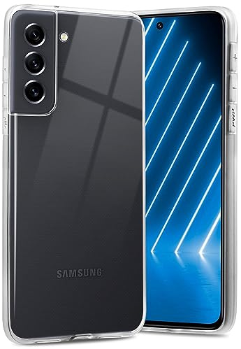 ONEFLOW Ultra Clear Case Kompatibel mit Samsung Galaxy S21 FE 5G Hülle Transparent, Handyhülle aus Soft Silikon, Extrem Stoßfest und Flexibel, TPU Schutzhülle Durchsichtig - Klar