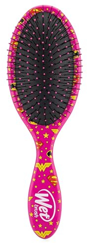 WetBrush Original Detangler, Hairbrush, Ultra Soft Intelliflex Bristles , Justice League Wonderwoman, Batgirl, Supergirl, DC Comics Range, For All Hair Types