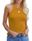 Homlan Damen Neckholder Ärmellose Tank Tops Racerback Rundhals Basic Slim Fit Shirts Elegant Oberteile Ribbed Knit Cami Top Sexy (Small, Gelb)
