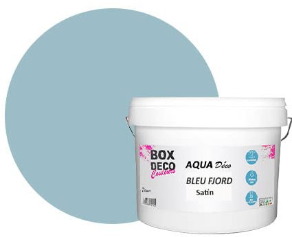 BOX DECO COULEURS Peinture murale acrylique aspect satin Aqua Déco - 10L, Bleu Fjord