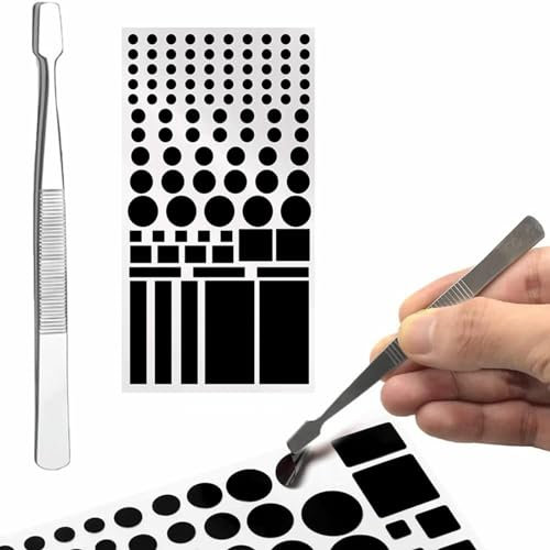 TUKNN Abdunklungsfolie,Lichtdimmer Folie Selbstklebend,Lichtdimmer Folie Dimmt,Black Out-Edition,Lichtdimmer Sheets,LED Abdunkeln Folie,Dimming Sticker,Halb-Blackout,Für Alarmuhren,Elektronikgeräten
