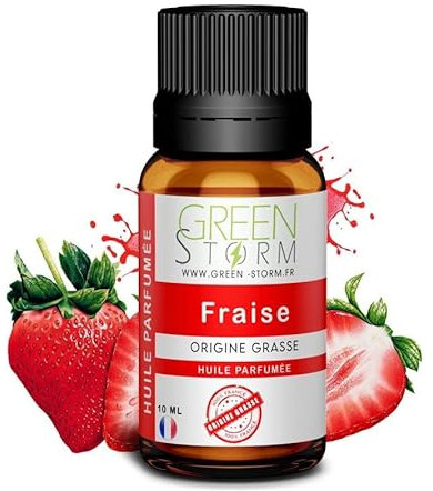 Huile PARFUMÉE Fraise 10 ML, Huile Essentielle - Diffusion, Cosmétique, Massage, Bain aromatique - DIY Bougie, Savon, Crème, Huile, Lotion - Peau Cheveux Green-Storm