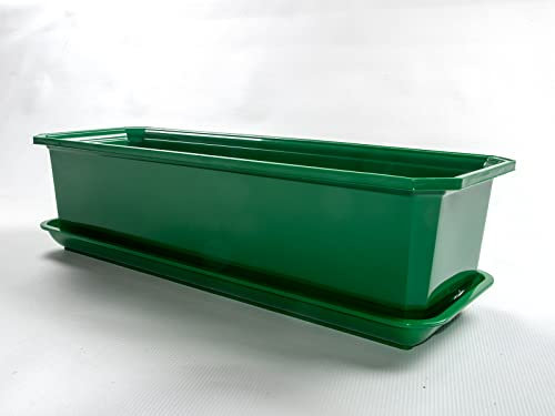 TOP TOOLS 30 cm Blumenkasten Balkonkasten Pflanzkasten. (Grün)