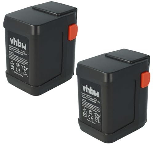 vhbw 2X Akku kompatibel mit Gardena Heckenschere EasyCut 48 Plus (8874-20)(4000mAh, 18V, Li-Ion)