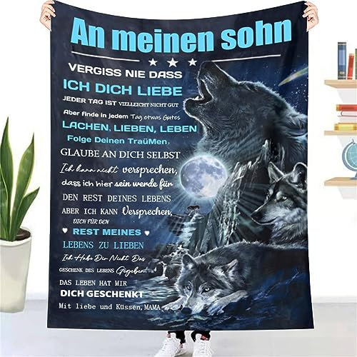 UOOYAA Kuscheldecke Flauschige Personalisierte Geschenke für Sohn von Mama,Decke An Meinen Sohn von Mama, Brief Decken Geschenke Für Weihnachten Geburtstag Graduierung,18 Geburtstag Junge