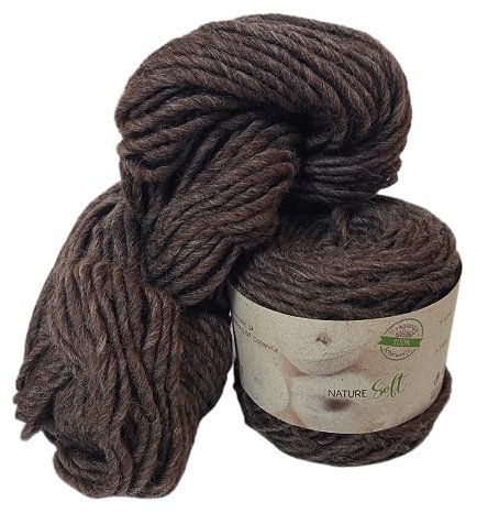 Wollblüte Dochtwolle grau/dicke Kuschelwolle aus Schafwolle/Strickfilzwolle/Naturwolle / 100g Knäuel