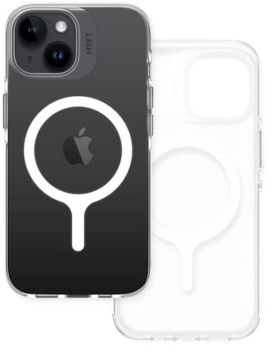 MOFT Magnetisch Hülle für iPhone 15 mit MagSafe, Kompatibel mit MagSafe Wireless Zubehör, Vergilbungsschutz, 1,5 m Fallschutz, Kratzfeste Handyhülle (Transparente)