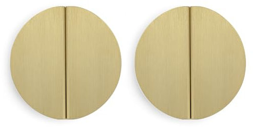Evionlin Halbmond-Schrankgriffe aus gebürstetem Messing, halbrunde Griffe mit Schrauben, für Küchenschrank, Schlafzimmer, Möbeltür, 4 Stück