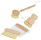 Macosa UMEN347_UMEN349_UMEN346 Set Brosse à vaisselle Brosse à légumes et balayette de table en bois naturel métal hêtre sisal Brosse de nettoyage Brosse à vaisselle Accessoires de cuisine Brosse à