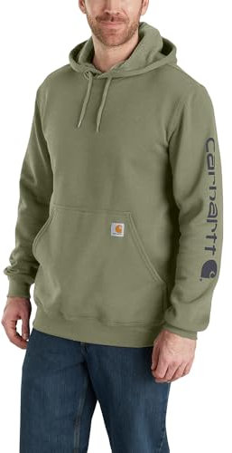 Carhartt Herren Sleeve Logo Hooded Sweatshirt Kapuzenpullover, Dusty Olive, XXL